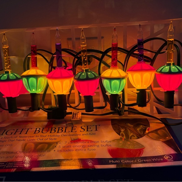 Vintage Merry Bright NIB Light Bubble Set - Multicolor - Picture 5 of 6